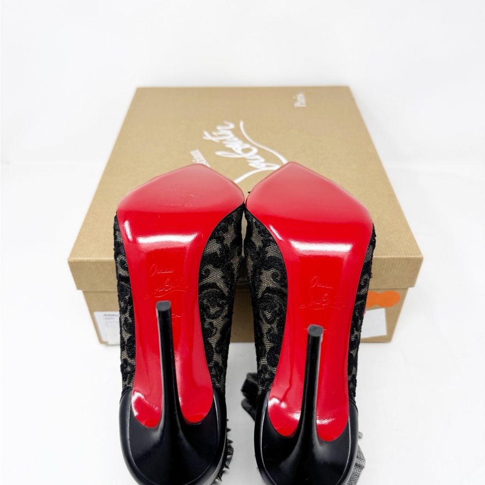 Christian Louboutin 100 Pigalle Boots Black Lace NWOT 37 - Picture 4 of 17